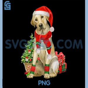 Yellow Lab Labrador PNG, Christmas Tree PNG, Dog Lover Xmas PNG