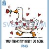 You Make My Heart Go Honk PNG, Funny Goose Valentine Saying Quote PNG