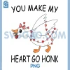 You Make My Heart Go Honk PNG, Valentine Cute Goose Coquette Bow PNG