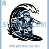 Santa Surfing Wave SVG, Beach Christmas Surf Santa SVG