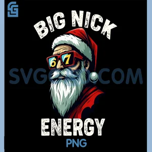 Big Nick Energy PNG, Funny Santa Christmas PNG