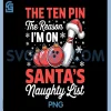 Bowling Naughty List PNG, Christmas Humor PNG
