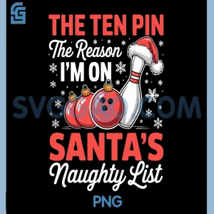 Bowling Naughty List PNG, Christmas Humor PNG