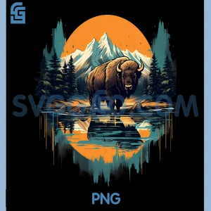 Buffalo Wildlife Animal Art PNG, Artwork Bison Savanna Nature PNG