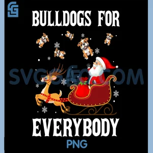 Bulldogs For Everybody PNG, Christmas Santa Claus Bulldog PNG