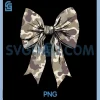 Camouflage Camo Bow PNG, Camo Coquette Bow Hunting PNG