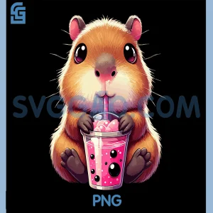 Capybara Bubble Tea PNG, Boba Tea Kawaii Anime PNG