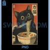 Cat Eating Ramen Funny PNG, Japanese Kawaii Cat Anime PNG