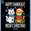 Cat Merry Christmas Happy Hanukkah PNG, Chrismas PNG