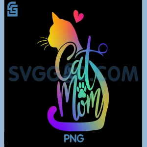 Cat Mom PNG, Cat Lover Cute PNG, I Love My Cat PNG