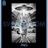 Cat UFO Alien Abduction PNG, Funny Graphic PNG