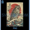 Catzilla Cat Japanese Wave Art PNG, Funny Monster PNG