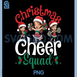 Christmas Cheer Squad PNG, Cheerleading Santa PNG, Cheerleader Xmas PNG