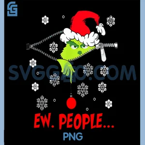 Ew People Christmas PNG, Funny Green Christmas Monster PNG