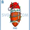 Christmas Football Player PNG, Santa Hat Xmas Lights PNG, Funny Sports