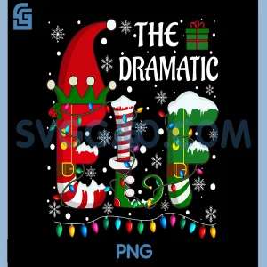 The Dramatic Elf Xmas PNG, Christmas Light Family Matching PNG