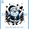 Cheerful Santa Claus Waving SVG, Christmas Santa Silhouette Art SVG
