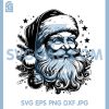 Vintage Santa Claus Portrait SVG, Christmas Santa Face Illustration SVG