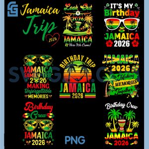 Jamaica Trip 2026 Vacation PNG Bundle, Tropical Island Travel Celebration PNG