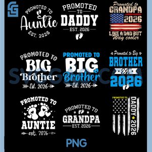 Promoted to Auntie Est 2026 PNG Bundle, Going To Be Aunt Announcement PNG