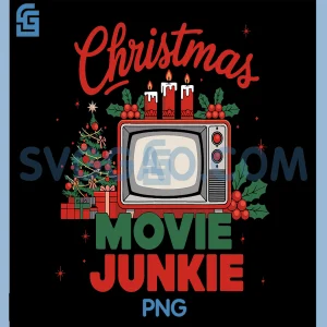 Christmas Movie Junkie PNG, Retro Television Fan PNG