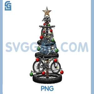 Christmas MTB Mountain Biking PNG, Tree Xmas Funny PNG