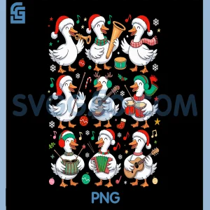 Goose Playing Musical Instruments PNG, Christmas Music Teacher PNG