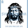 Jesus Crown Of Thorns Portrait SVG, Christian Faith Line Art SVG