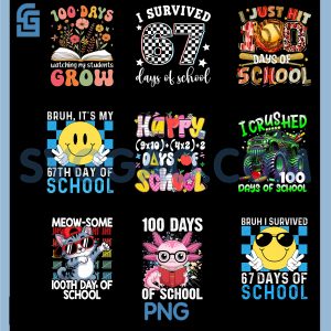 Bruh I Survived School 67 PNG Bundle, Teacher And Student Humor PNG