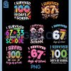 I Survived School Milestone PNG Bundle, 67 And 100 Days Design PNG