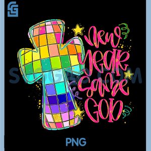 New Year Same God PNG, Disco Cross Christian PNG, Happy New Year 2026 PNG