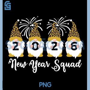 New Year Squad 2026 PNG, Gnomes Leopard Family PNG, Matching Gnomies PNG
