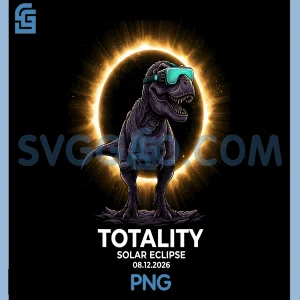 T-Rex Dinosaur VR Totality 2026 PNG, Darkness Falls Celestial PNG