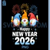 Happy New Year 2026 PNG, Gnome with Fireworks And Champagne PNG