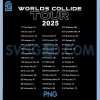 Worlds Collide Tour 2025 PNG, Concert Dates Back Design PNG