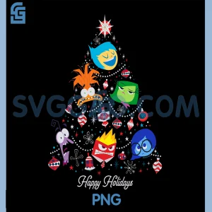 Disney and Pixars Inside Out 2 PNG, Emotions Christmas Tree PNG