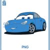 Sally Carrera Cartoon Car PNG, Cute Blue Racing Car PNG