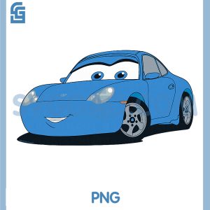 Sally Carrera Cartoon Car PNG, Cute Blue Racing Car PNG