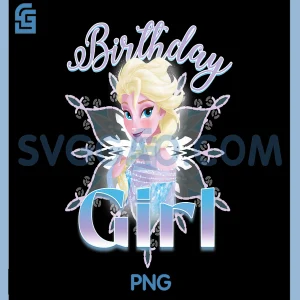 Disney Frozen PNG, Princess Elsa Birthday Girl PNG