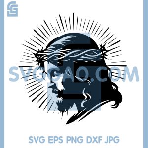 Jesus Crown Of Thorns Silhouette SVG, Christian Faith Art SVG