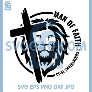 Man Of Faith Christian Emblem SVG, Jesus Cross Scripture SVG