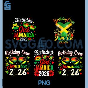 Birthday Crew Jamaica Girls Trip PNG Bundle, 2026 Vacation Party PNG