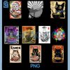 Cat Eating Ramen Art PNG Bundle, Japanese Kawaii Food Illustration PNG