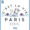 Disney The Aristocats PNG, Marie in Paris Floral Vibes PNG