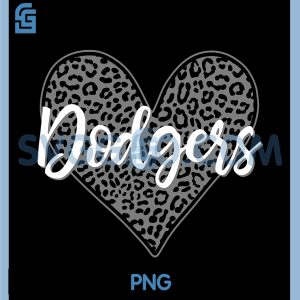 Dodgers Madison PNG, Leopard Heart Pattern HS PNG