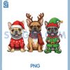 French Bulldog Christmas Lights PNG, Reindeer Santa PNG, Dog Lovers PNG