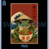 Frog Eating Ramen Kawaii PNG, Japanese Noodles Anime Lovers PNG