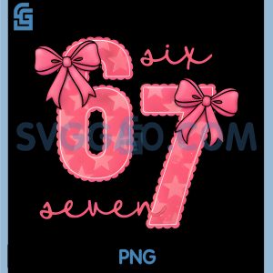 Funny 6 7 Six Seven PNG, 67 Meme Valentines Day PNG