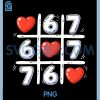 Funny 6 7 Tic Tac Toe Heart PNG, 67 Valentine Meme PNG