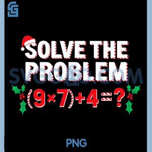 Solve The Problem Christmas Equation PNG, Funny Math Teacher Gift PNG